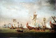 The Departure of William of Orange and Princess Mary for Holland Willem van de Velde the Elder